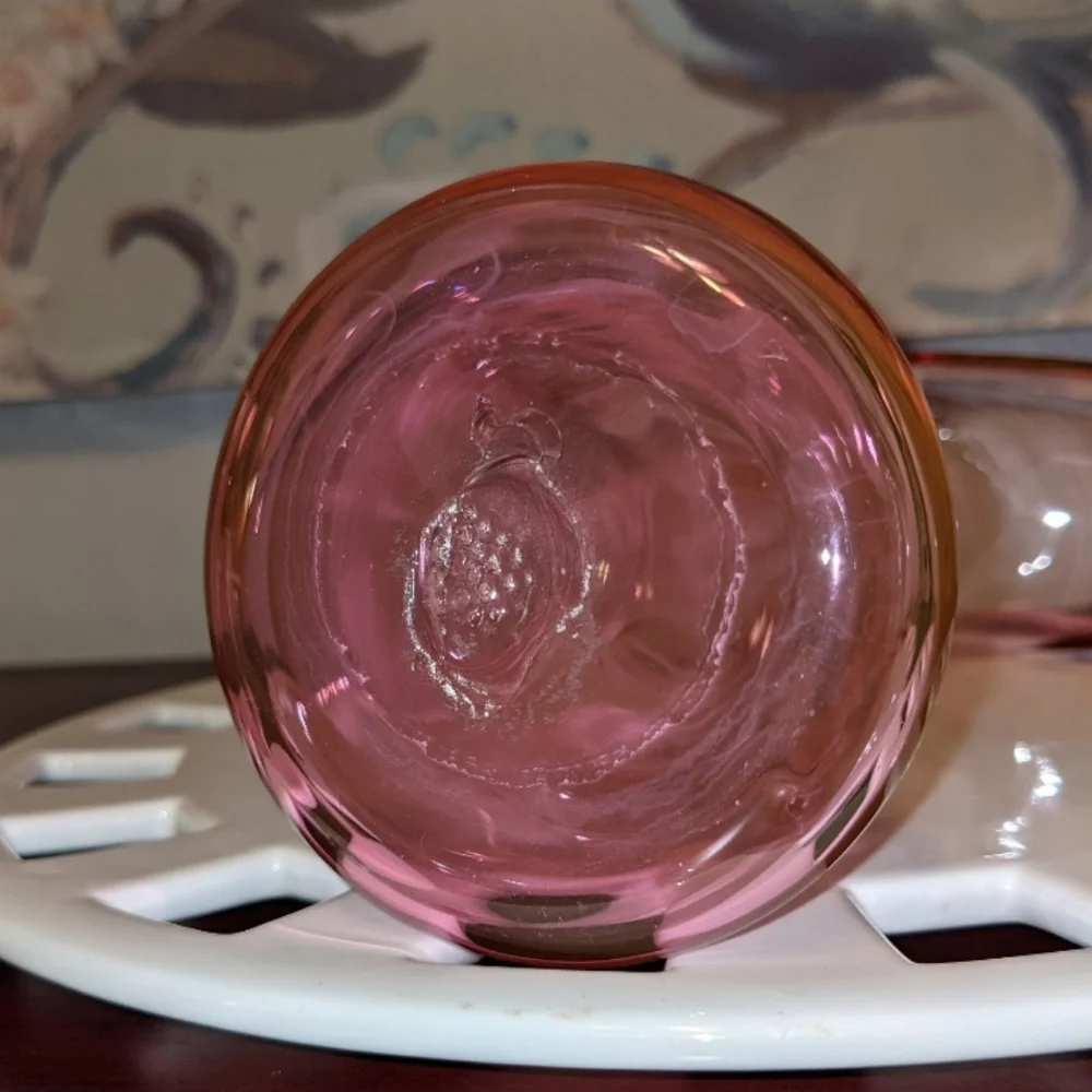 Vintage Jack in the Pulpit Cranberry Glass Tulip Vase
